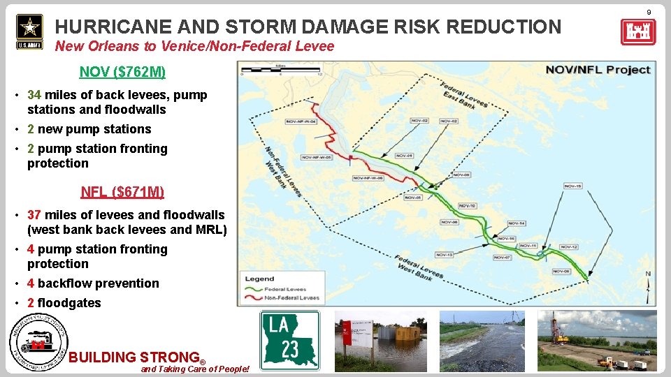 HURRICANE AND STORM DAMAGE RISK REDUCTION New Orleans to Venice/Non-Federal Levee NOV ($762 M)