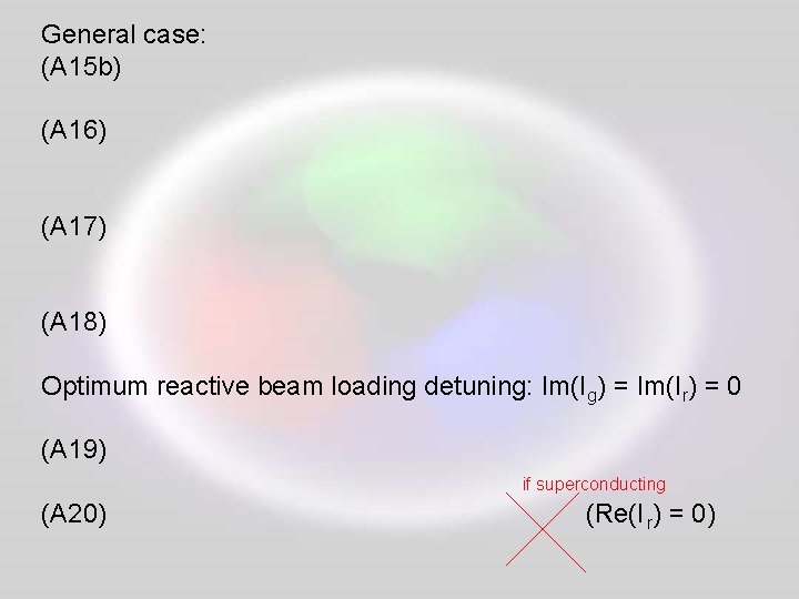 General case: (A 15 b) (A 16) (A 17) (A 18) Optimum reactive beam