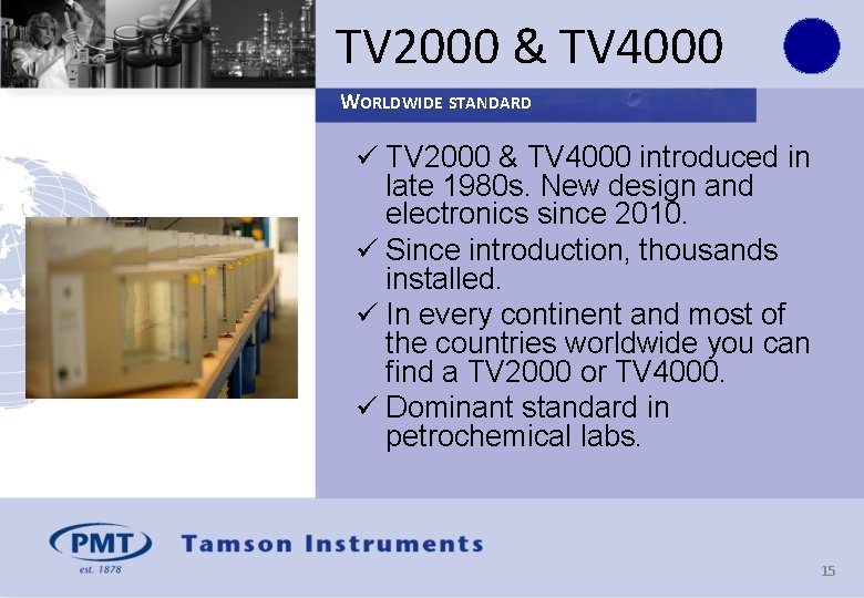 TV 2000 & TV 4000 WORLDWIDE STANDARD ü TV 2000 & TV 4000 introduced