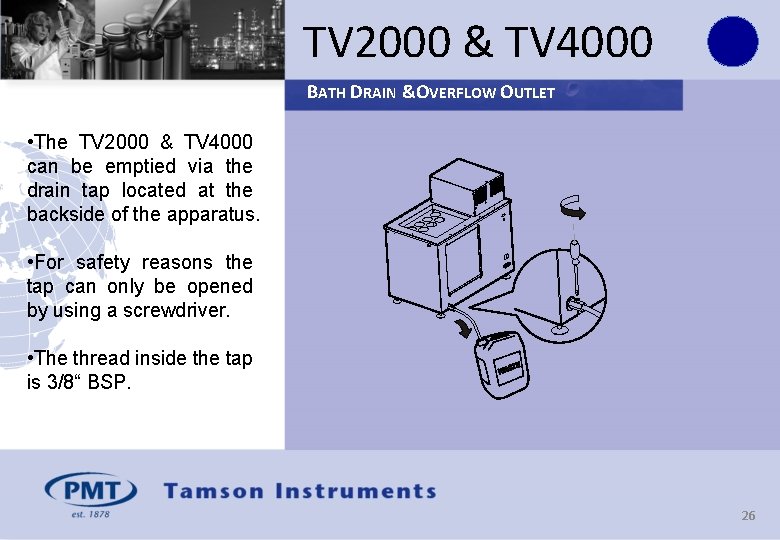 TV 2000 & TV 4000 BATH DRAIN &OVERFLOW OUTLET • The TV 2000 &