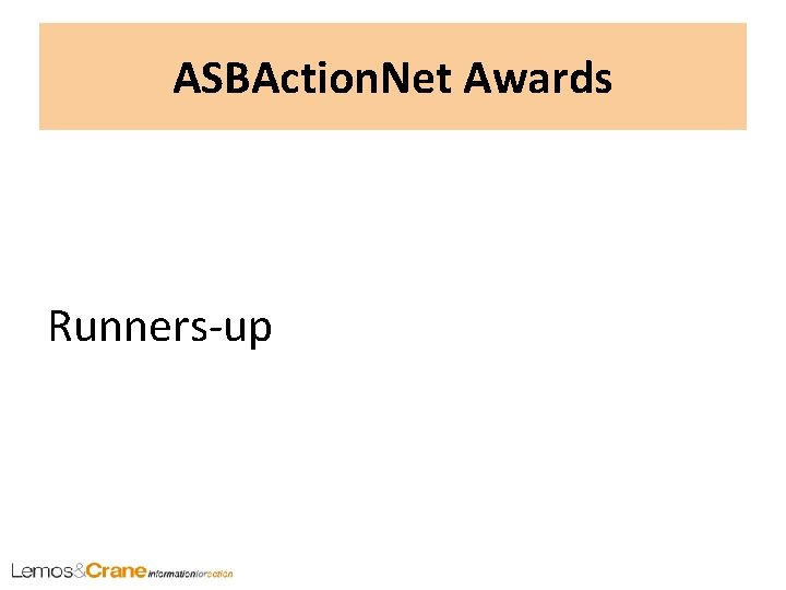 ASBAction. Net Awards Runners-up 