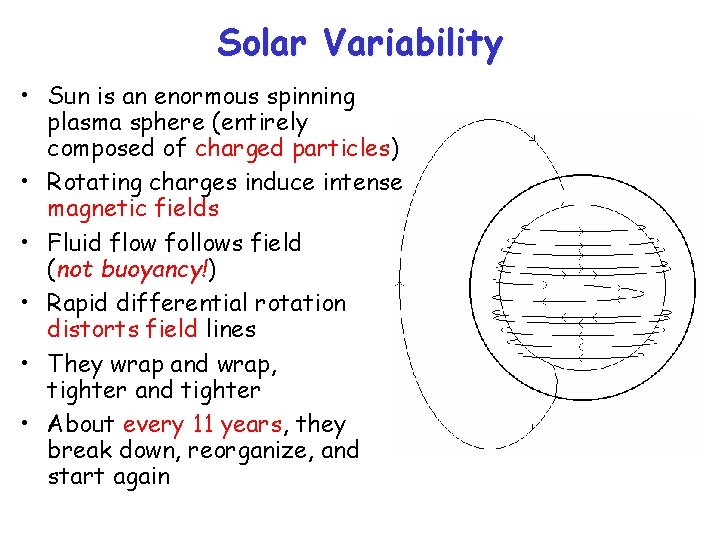 Solar Variability • Sun is an enormous spinning plasma sphere (entirely composed of charged