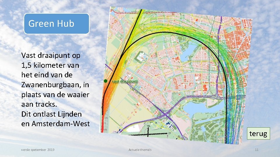 Green Hub Vast draaipunt op 1, 5 kilometer van het eind van de Zwanenburgbaan,