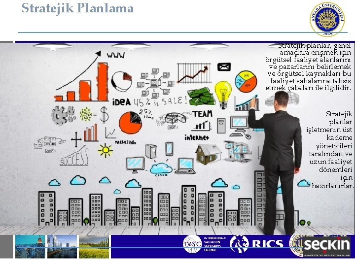 Stratejik Planlama Strateji gelecekle ilgilidir. Pek çok işletme geleceğe yönelik hedefleri ve bugünkü hedefleri