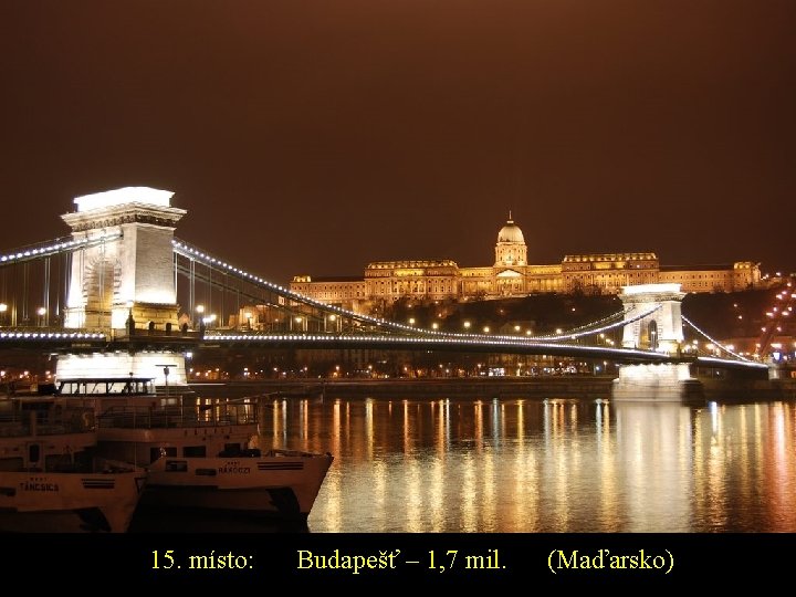 15. místo: Budapešť – 1, 7 mil. (Maďarsko) 