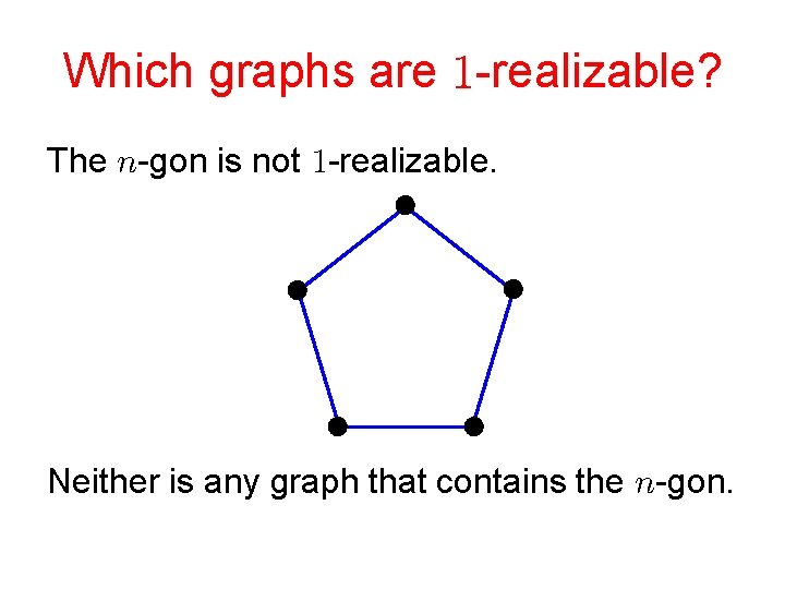 Which graphs are -realizable? The -gon is not -realizable. Neither is any graph that