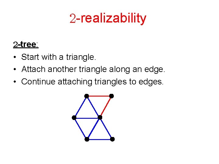  -realizability -tree: • Start with a triangle. • Attach another triangle along an