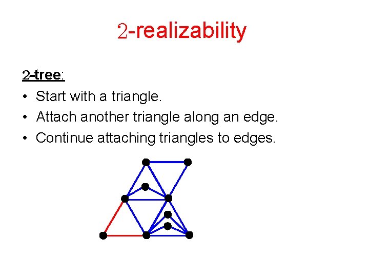  -realizability -tree: • Start with a triangle. • Attach another triangle along an