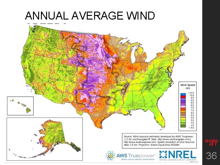 ANNUAL AVERAGE WIND SPEEDS 36 