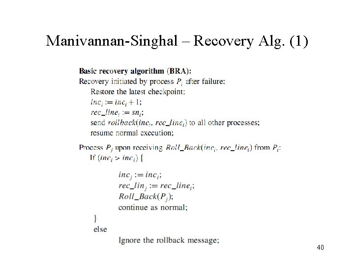 Manivannan-Singhal – Recovery Alg. (1) 40 