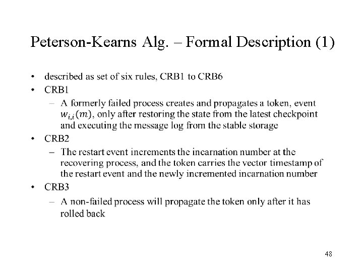 Peterson-Kearns Alg. – Formal Description (1) • 48 