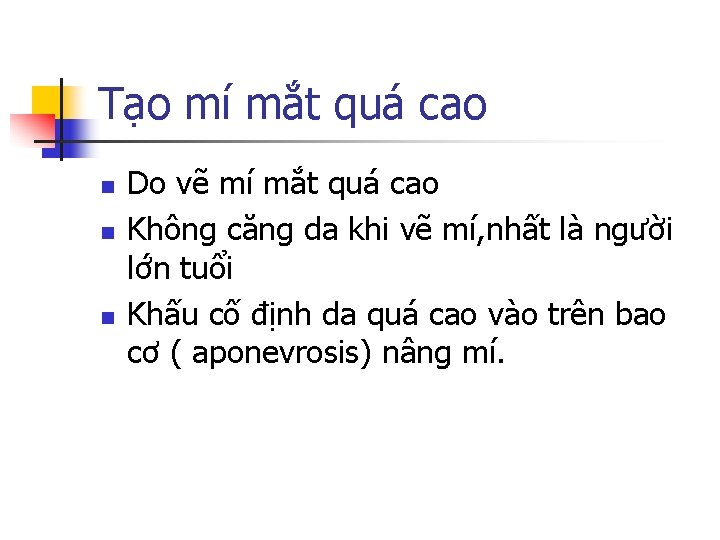 Tạo mí mắt quá cao n n n Do vẽ mí mắt quá cao