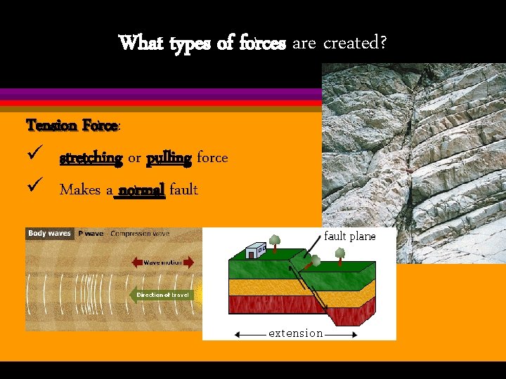 What types of forces are created? Tension Force: Force ü stretching or pulling force