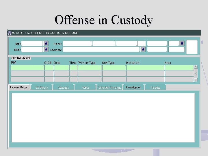 Offense in Custody 