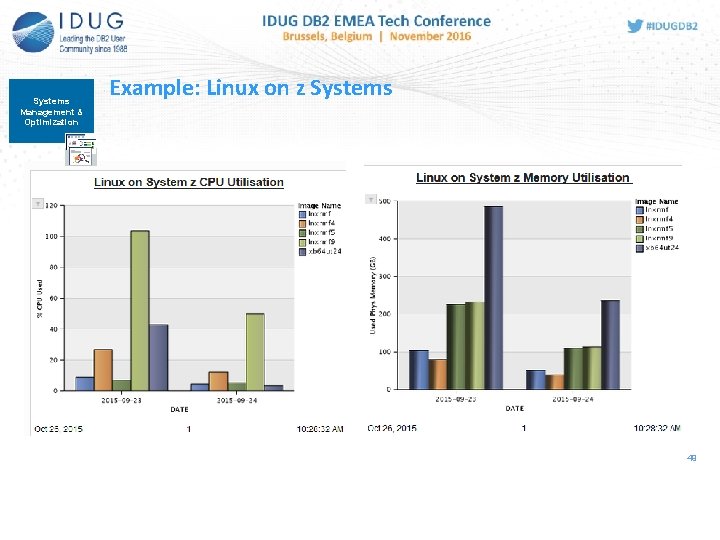 Systems Management & Optimization Example: Linux on z Systems 49  Systems Management & Optimization Example: Linux on z Systems 49