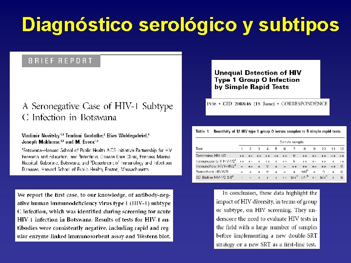 Diagnóstico serológico y subtipos 
