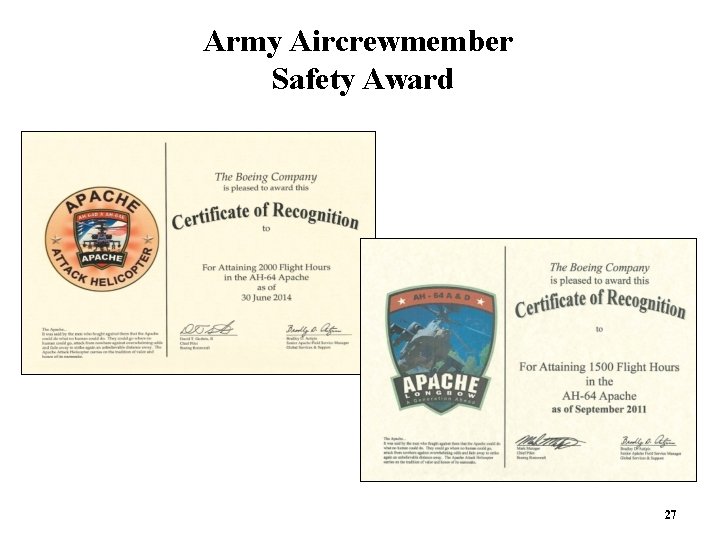 Army Aircrewmember Safety Award 27  Army Aircrewmember Safety Award 27