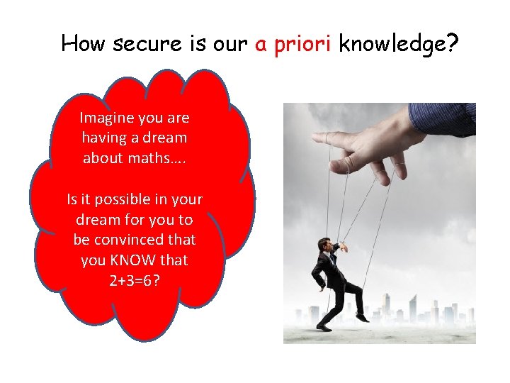 How secure is our a priori knowledge? Imagine you are having a dream about