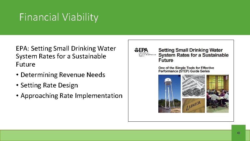 Financial Viability EPA: Setting Small Drinking Water System Rates for a Sustainable Future •