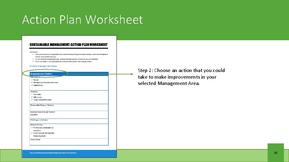 Action Plan Worksheet Step 2: Choose an action that you could take to make
