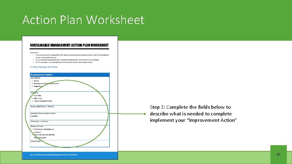 Action Plan Worksheet Step 3: Complete the fields below to describe what is needed