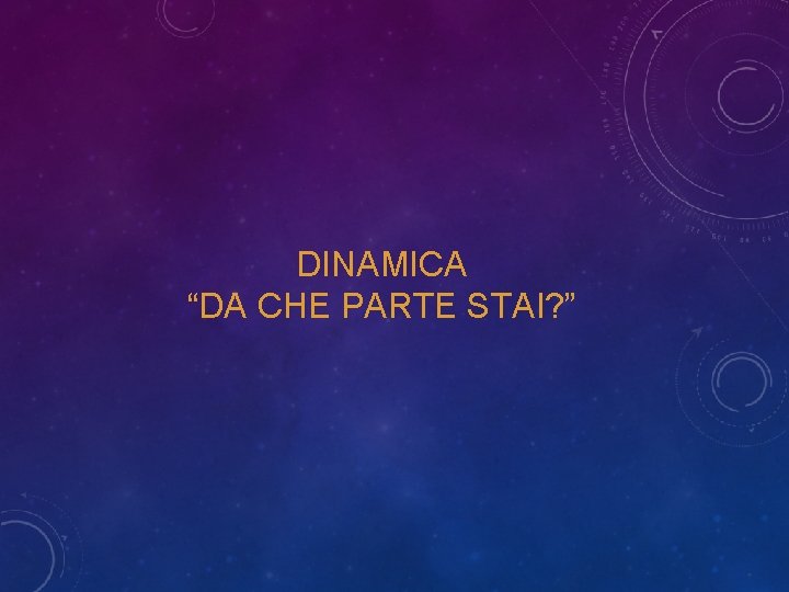 DINAMICA “DA CHE PARTE STAI? ” 