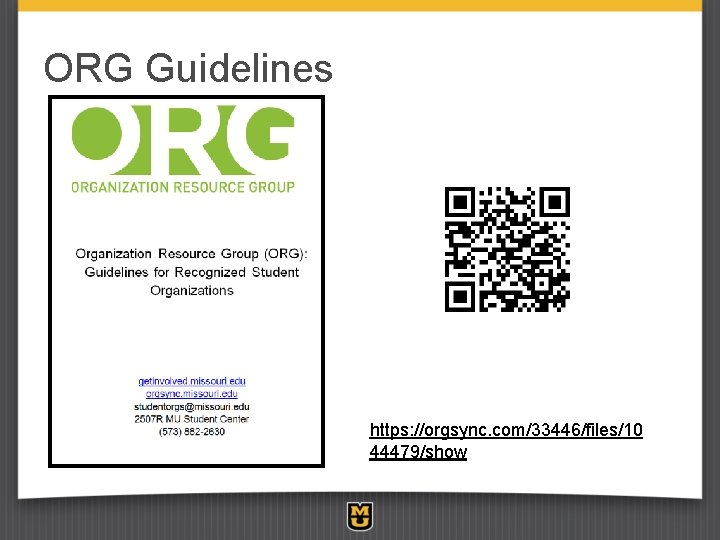 ORG Guidelines https: //orgsync. com/33446/files/10 44479/show 