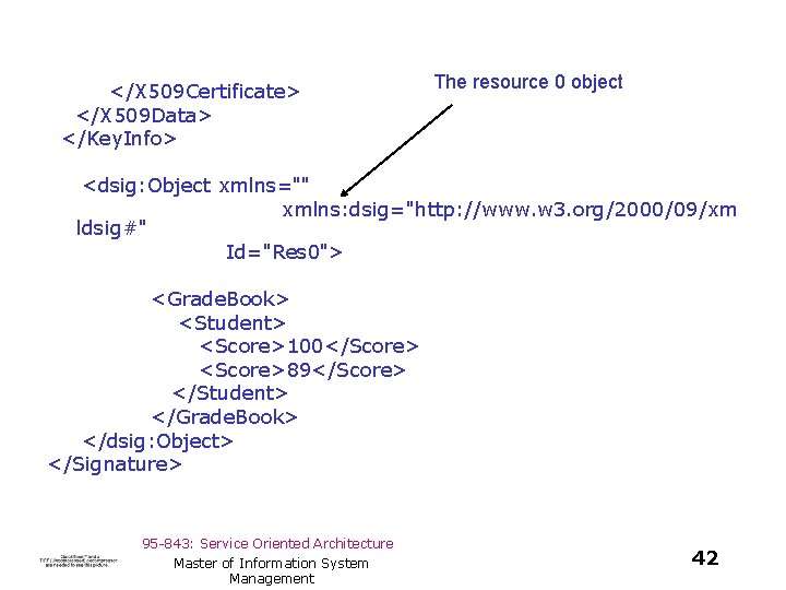 </X 509 Certificate> </X 509 Data> </Key. Info> The resource 0 object <dsig: Object