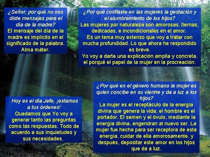 ¿Señor, por qué no nos diste mensajes para el día de la madre? El