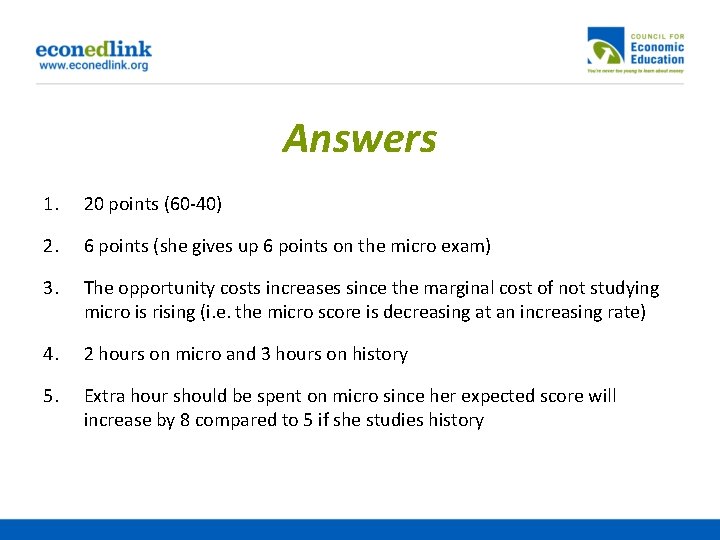 Answers 1. 20 points (60 -40) 2. 6 points (she gives up 6 points