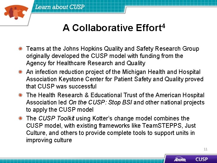 A Collaborative Effort 4 Teams at the Johns Hopkins Quality and Safety Research Group