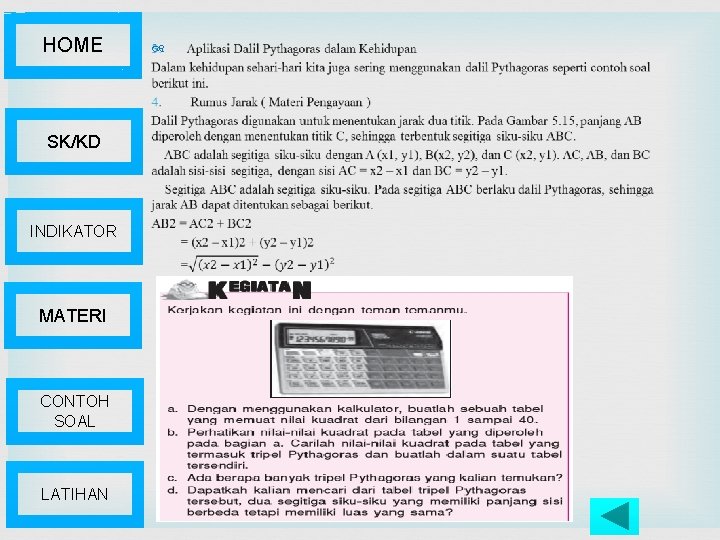 HOME SK/KD INDIKATOR MATERI CONTOH SOAL LATIHAN 