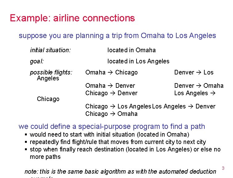 Example: airline connections suppose you are planning a trip from Omaha to Los Angeles
