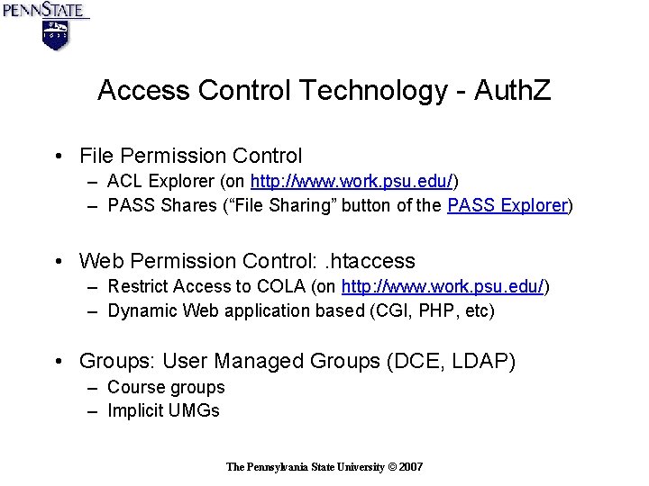 Access Control Technology - Auth. Z • File Permission Control – ACL Explorer (on Access Control Technology - Auth. Z • File Permission Control – ACL Explorer (on