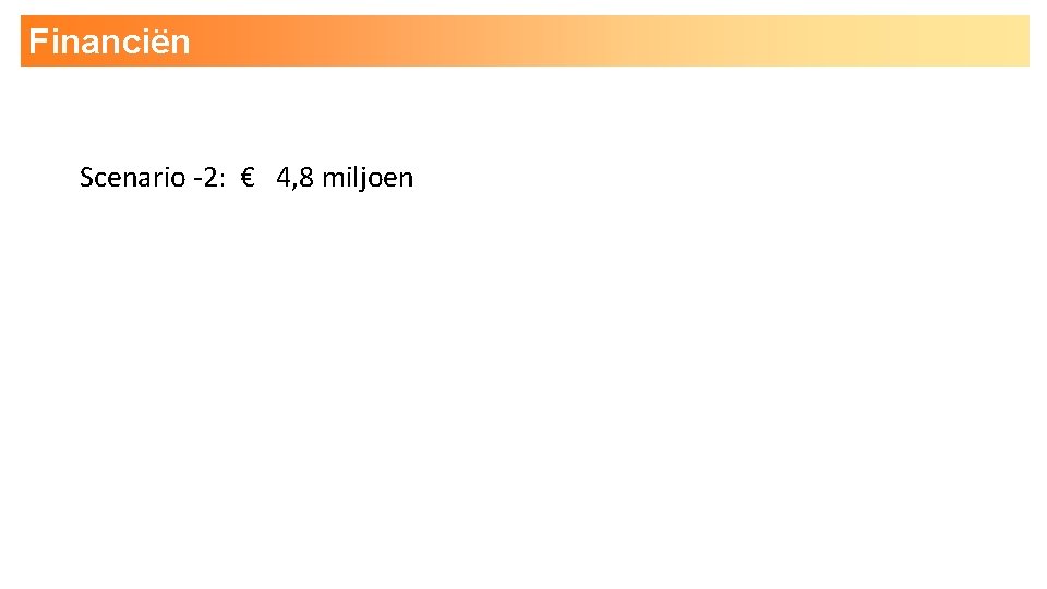 Financiën Scenario -2: € 4, 8 miljoen 