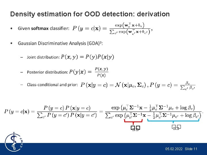 Density estimation for OOD detection: derivation • �� �� 05. 02. 2022 Slide 11