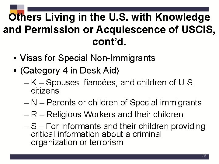 Others Living in the U. S. with Knowledge and Permission or Acquiescence of USCIS,