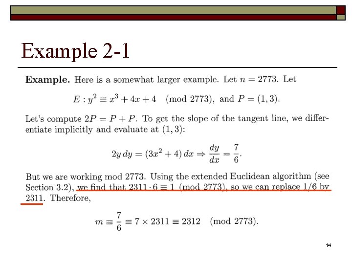 Example 2 -1 14 