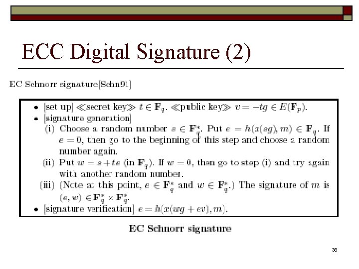 ECC Digital Signature (2) 38 