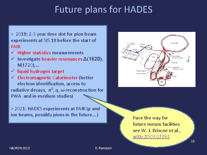 Future plans for HADES > 2018: 2 -3 year time slot for pion beam