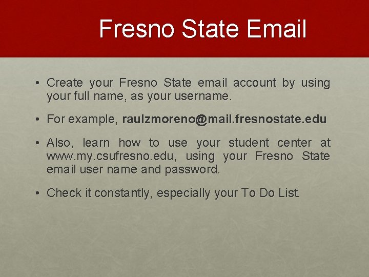 Fresno State Email • Create your Fresno State email account by using your full