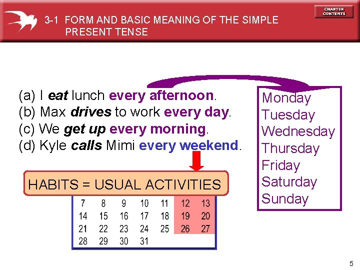 3 -1 FORM AND BASIC MEANING OF THE SIMPLE PRESENT TENSE (a) I eat