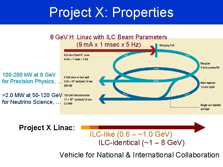 Project X: Properties 8 Ge. V H- Linac with ILC Beam Parameters (9 m.