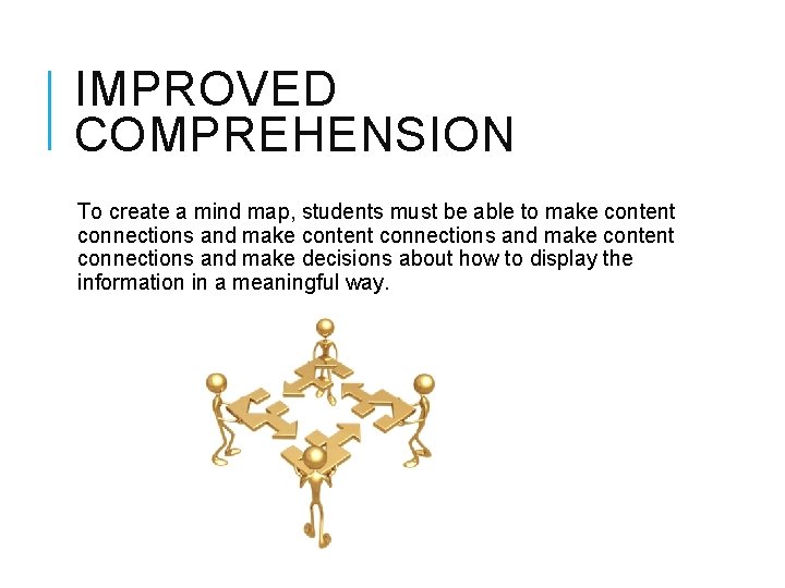 IMPROVED COMPREHENSION To create a mind map, students must be able to make content