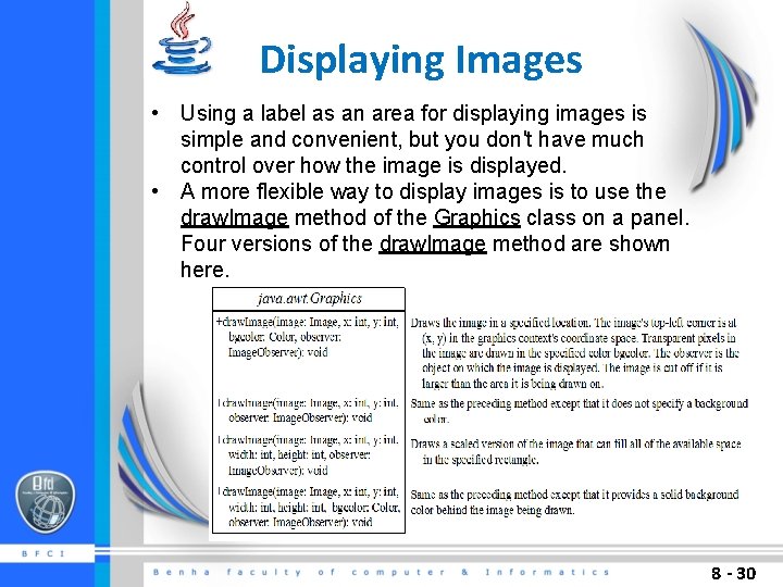 Displaying Images • Using a label as an area for displaying images is simple