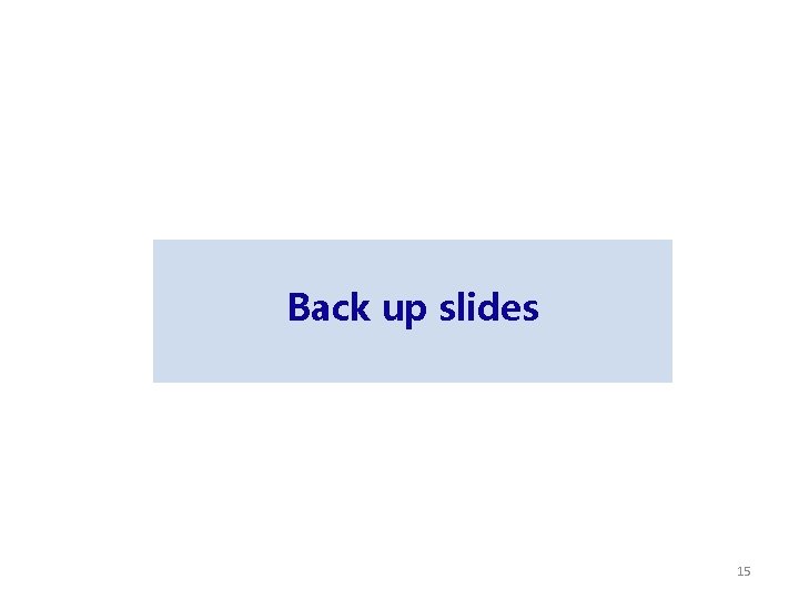 Back up slides 15 
