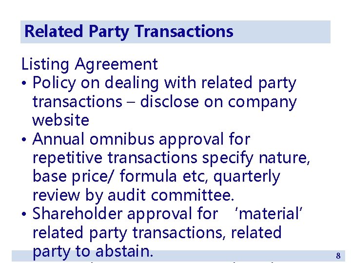 Related Party Transactions Listing Agreement • Policy on dealing with related party transactions –