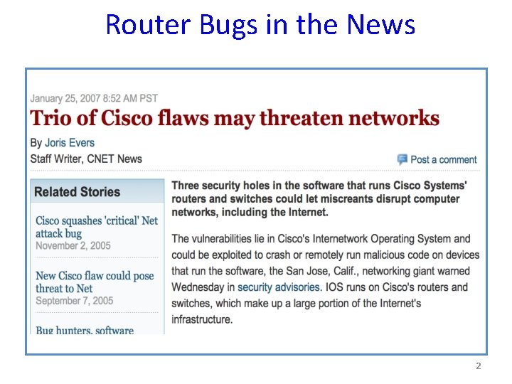 Router Bugs in the News 2 
