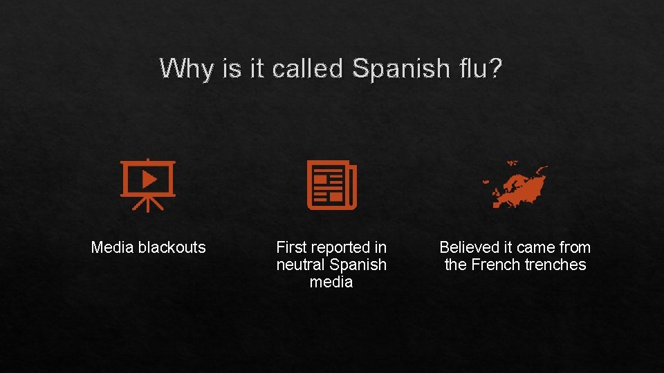 Why is it called Spanish flu? Media blackouts First reported in neutral Spanish media