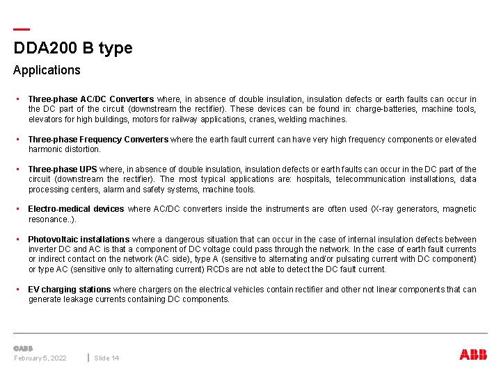 — DDA 200 B type Applications • Three-phase AC/DC Converters where, in absence of